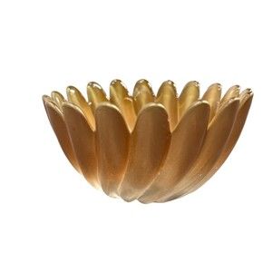 glass dish bowl Art Noveau Vintage Gold 1980's Mikasa Studio Nova Solaris